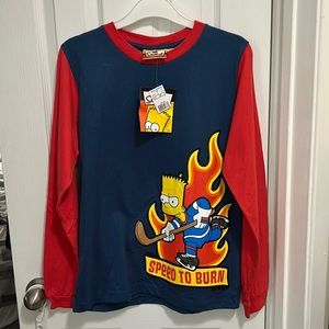 Official Simpsons Shirt - "Speed to Burn" Hockey SZ Large, 100% Cotton, NWT
